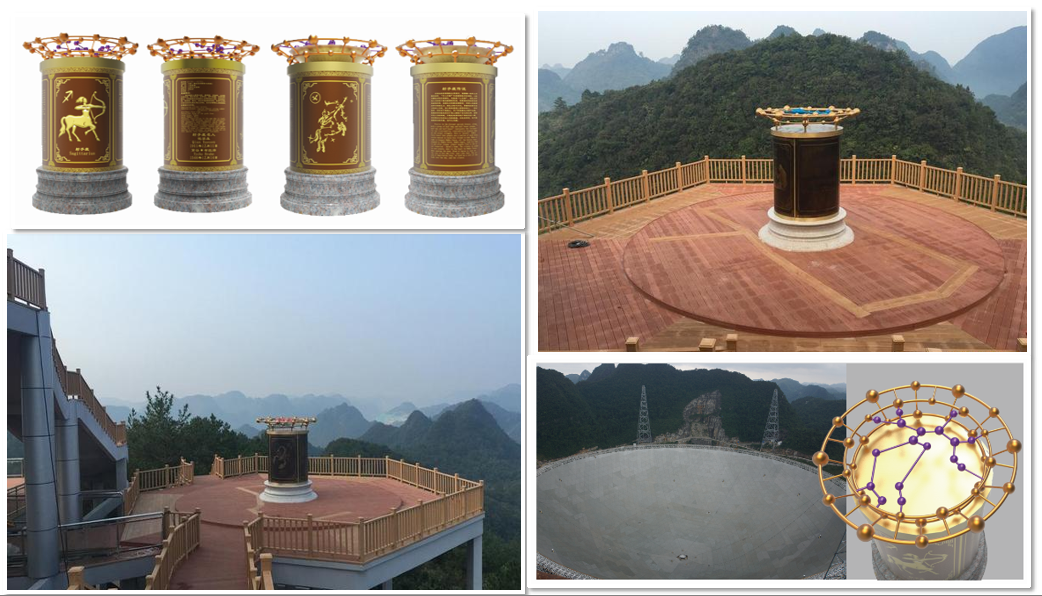贵州大射电望远镜景区12星座铜柱